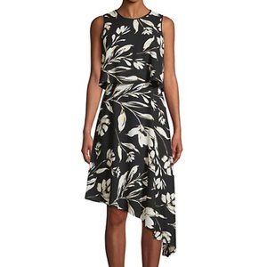 Donna Karan New York Floral Asymetrical Dress
